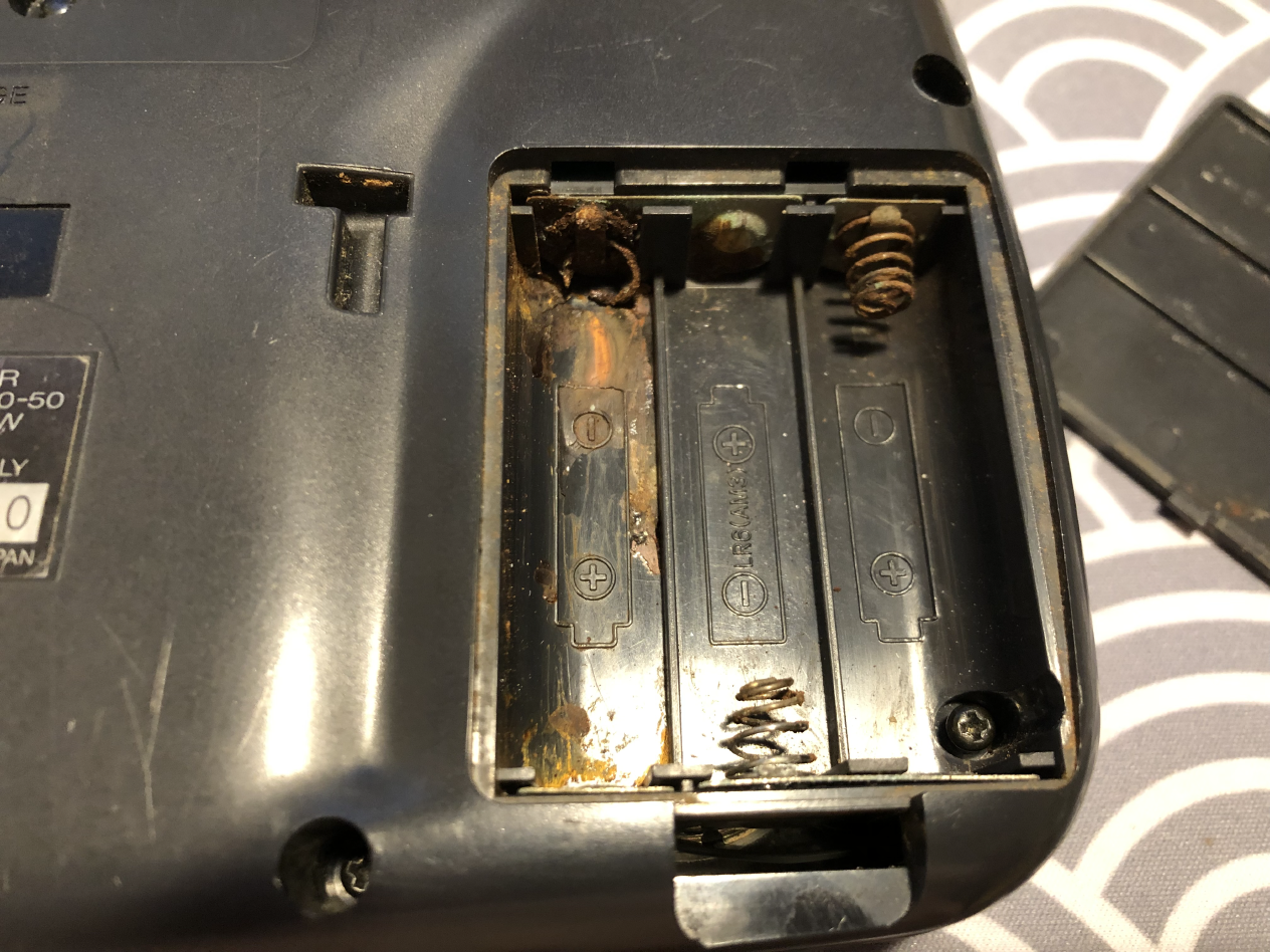 Corrosion in the battery compartment